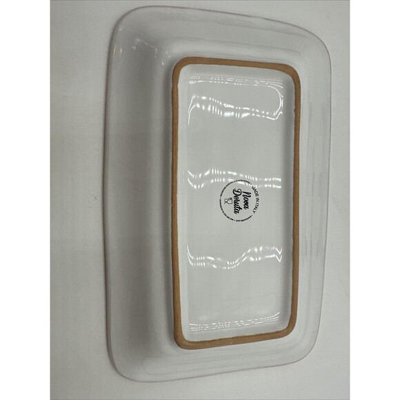 Italy Nova Deruta Rectangular Platter White With Blue Yellow & Green 10" x 6.5" - Picture 4 of 5